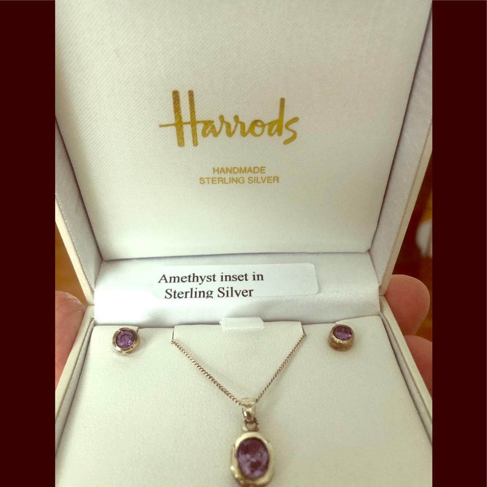 Harrods Amethyst necklace and earrings